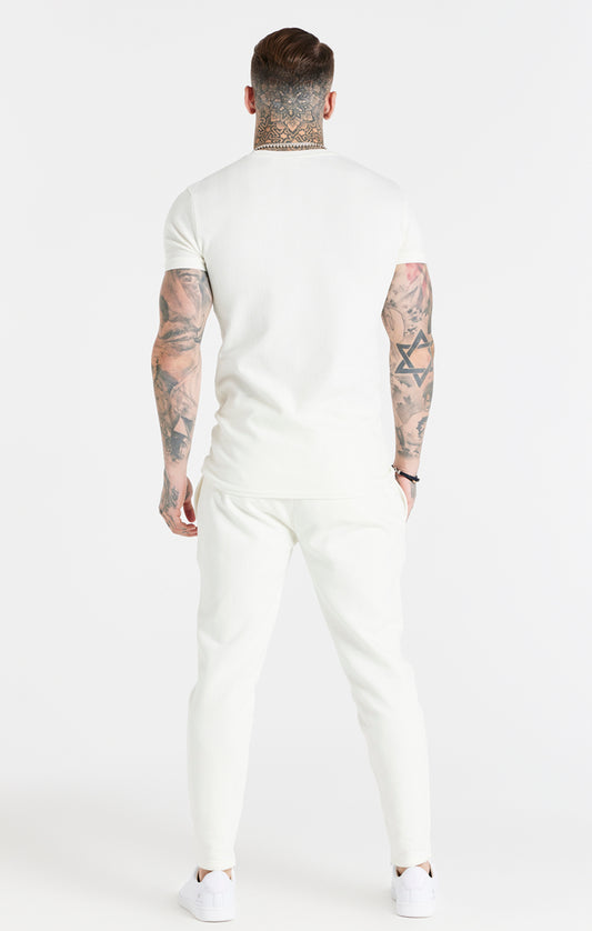 Pantalón SikSilk Smart con motivo de espiga - Blanco jaspeado