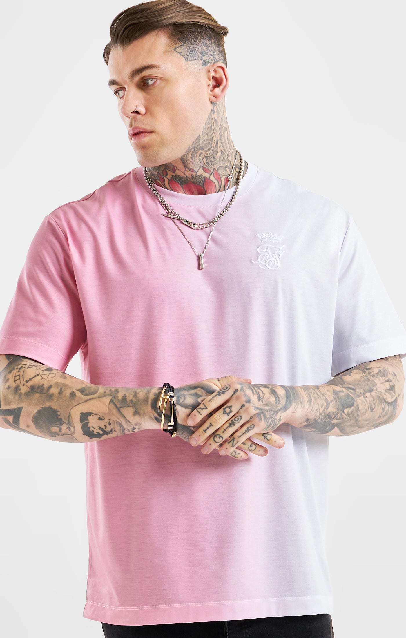 Cargar imagen en el visor de la galería, Messi x SikSilk Pink Oversized Fade T-Shirt