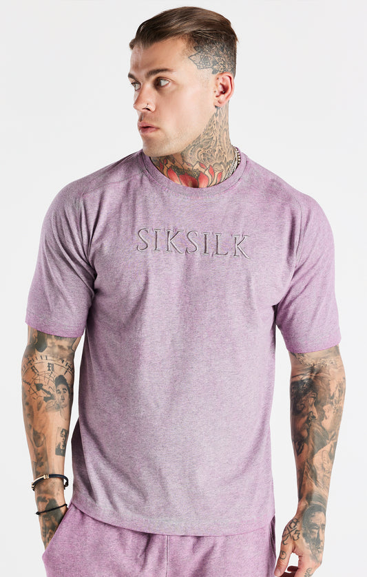 Camiseta lavada SikSilk con dobladillo recto - Rosa