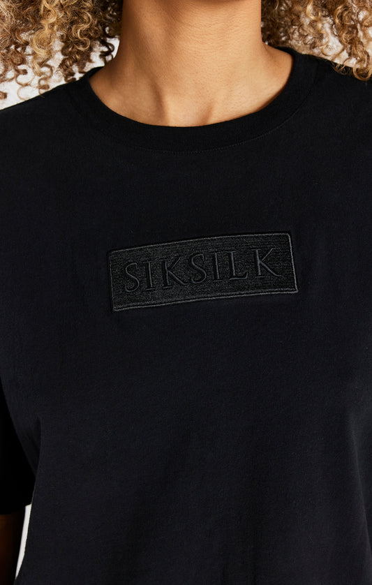 Camiseta extragrande SikSilk Essential de manga corta - Negro
