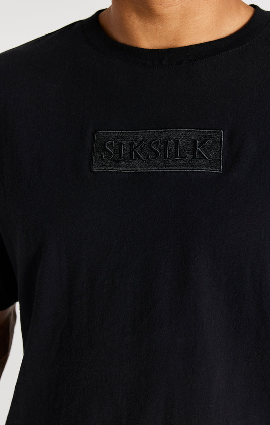 Camiseta extragrande SikSilk Essential de manga corta - Negro