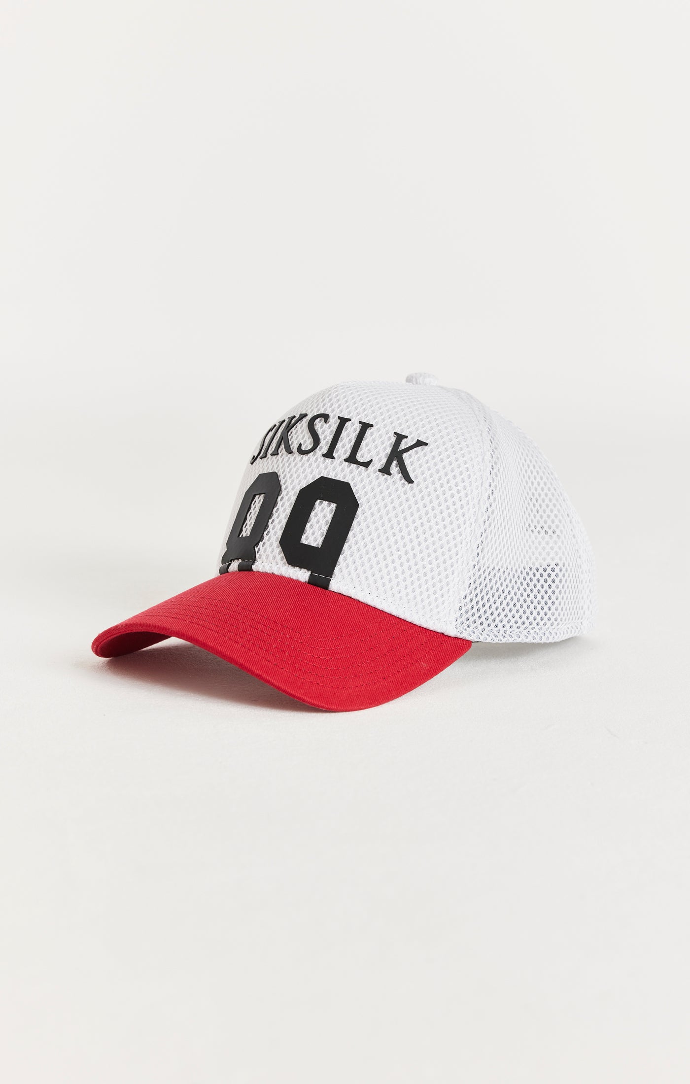 Cargar imagen en el visor de la galería, Gorra SikSilk 89 de malla - Blanco y rojo