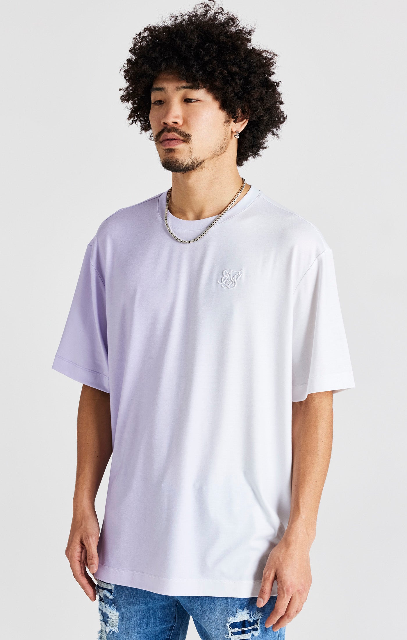 Cargar imagen en el visor de la galería, Purple Print Oversized Short Sleeve T-Shirt