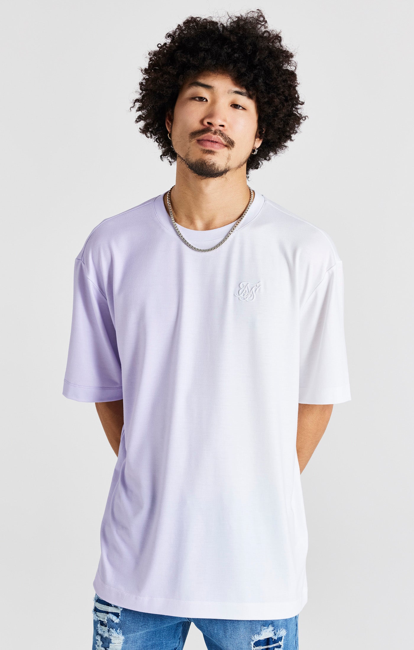 Cargar imagen en el visor de la galería, Purple Print Oversized Short Sleeve T-Shirt (4)