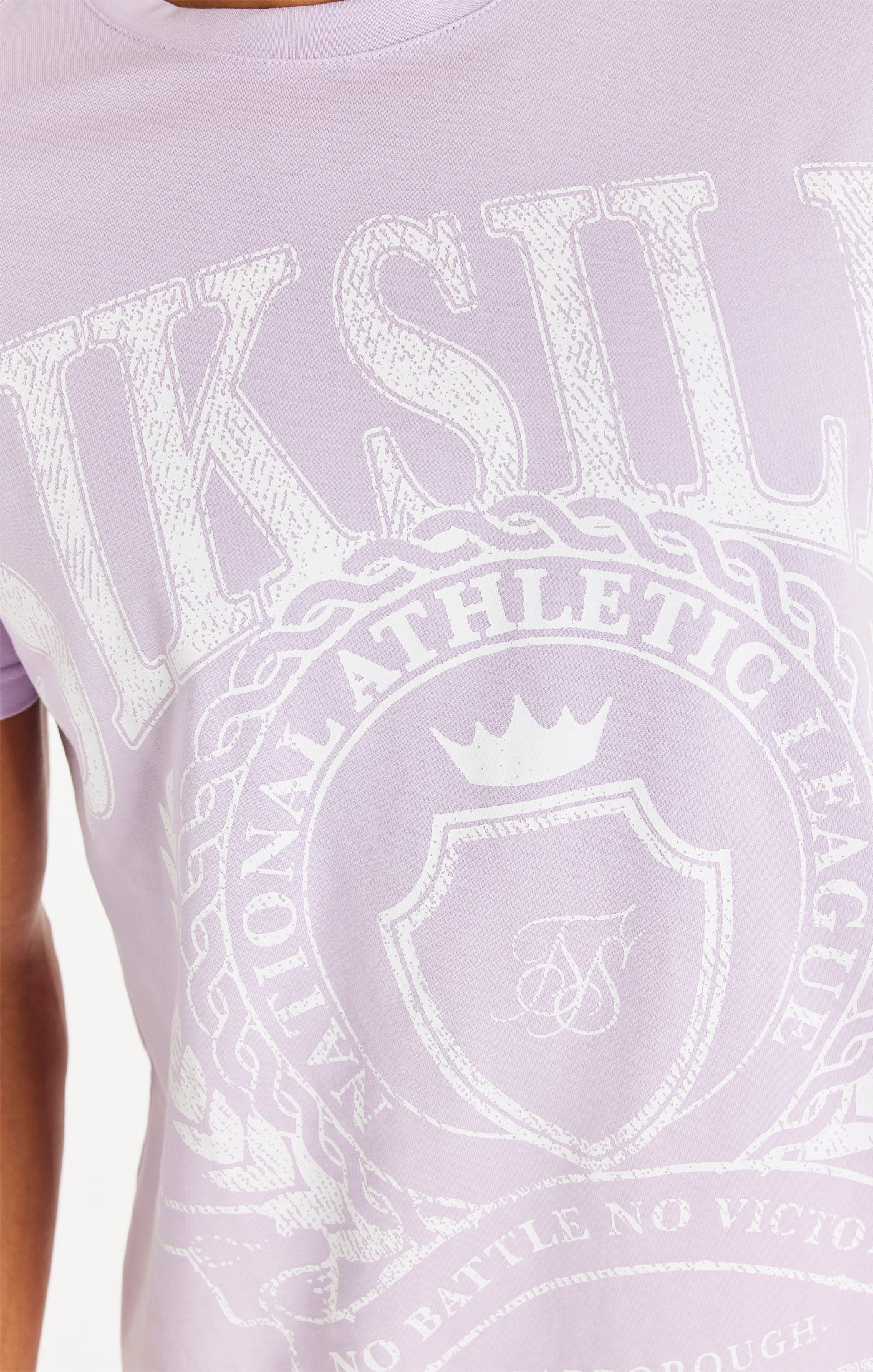 Cargar imagen en el visor de la galería, Camiseta universitaria SikSilk de corte cuadrado - Lavanda (1)
