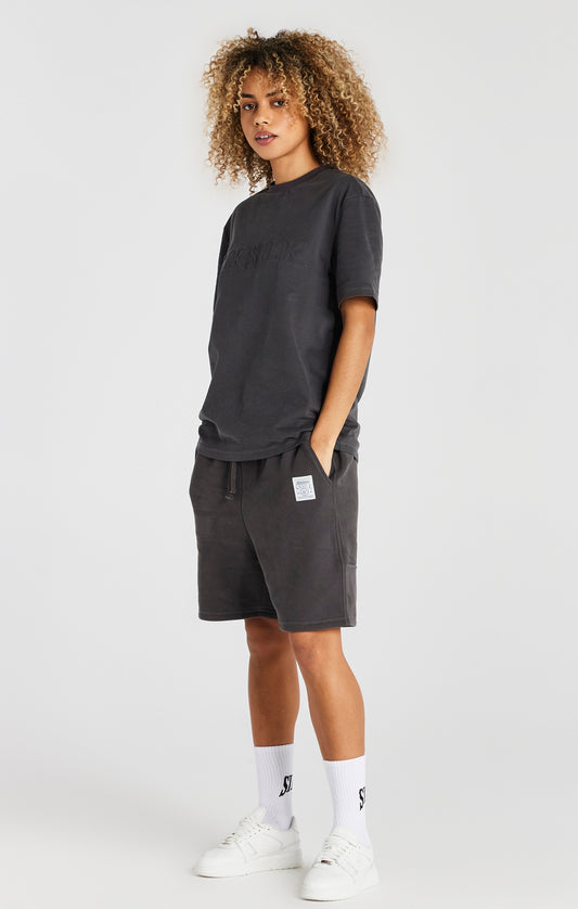 Black Embossed Relaxed Fit T-Shirt