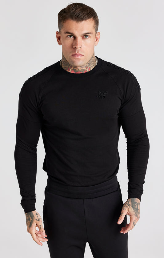 Camiseta Muscle Fit de Panel Negra