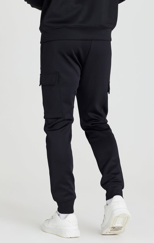 Pantalón cargo SikSilk Exhibit con tobillo ajustado - Negro