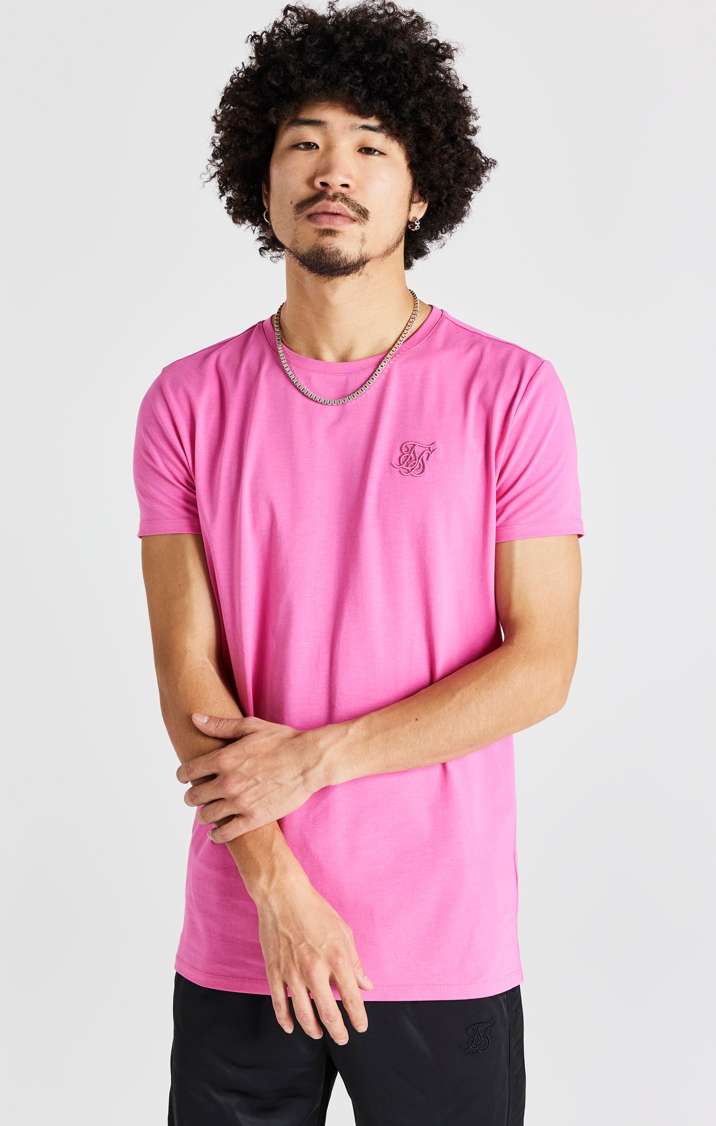 Cargar imagen en el visor de la galería, Camiseta Rosa De Manga Corta Con Corte Musculoso