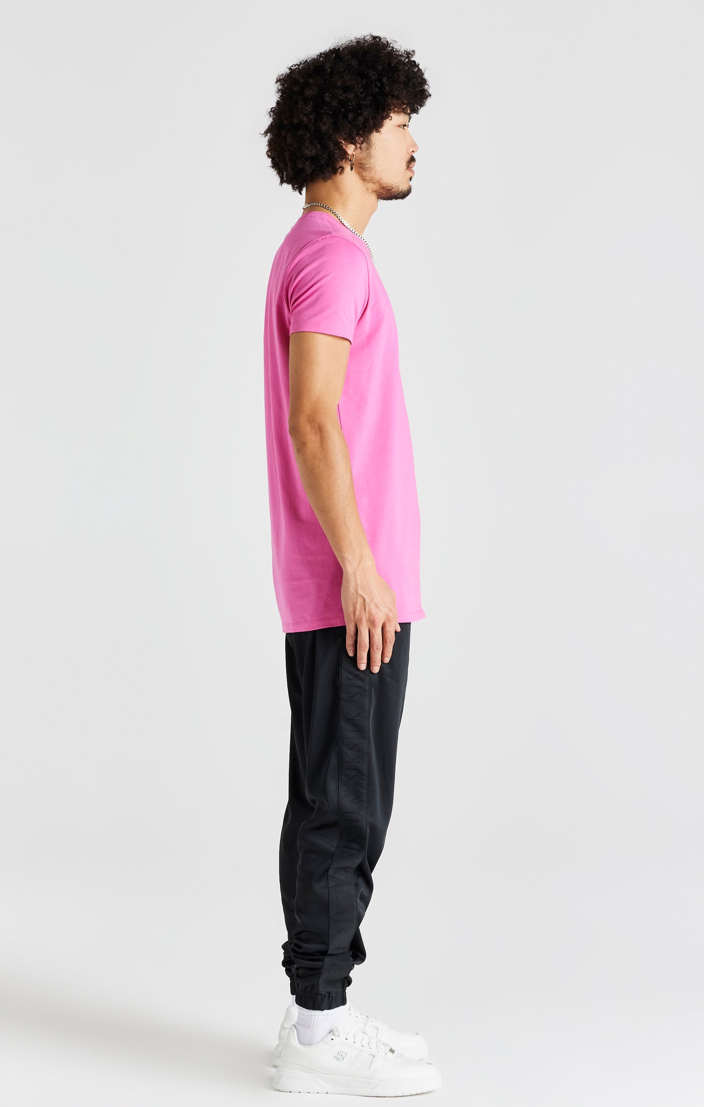 Cargar imagen en el visor de la galería, Camiseta Rosa De Manga Corta Con Corte Musculoso (4)
