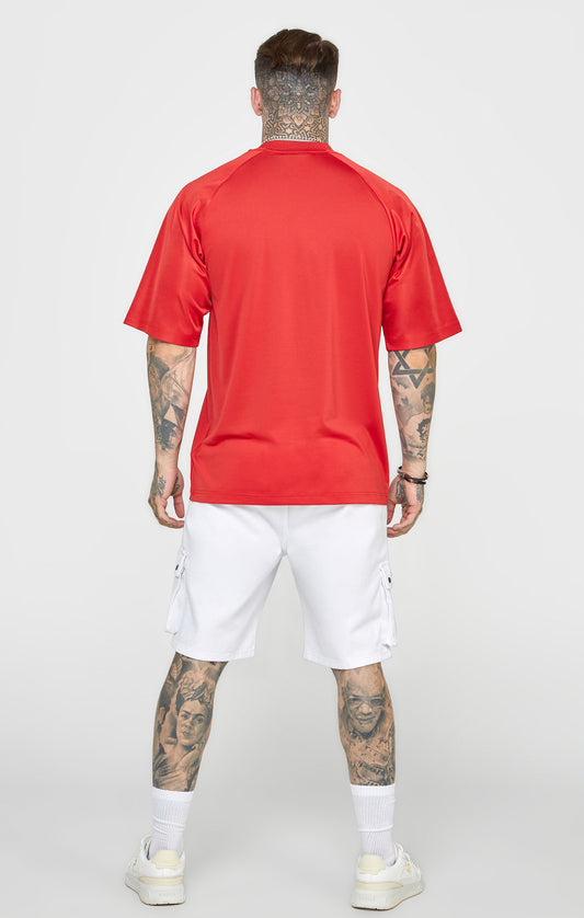 Camiseta Roja Oversize De Manga Corta