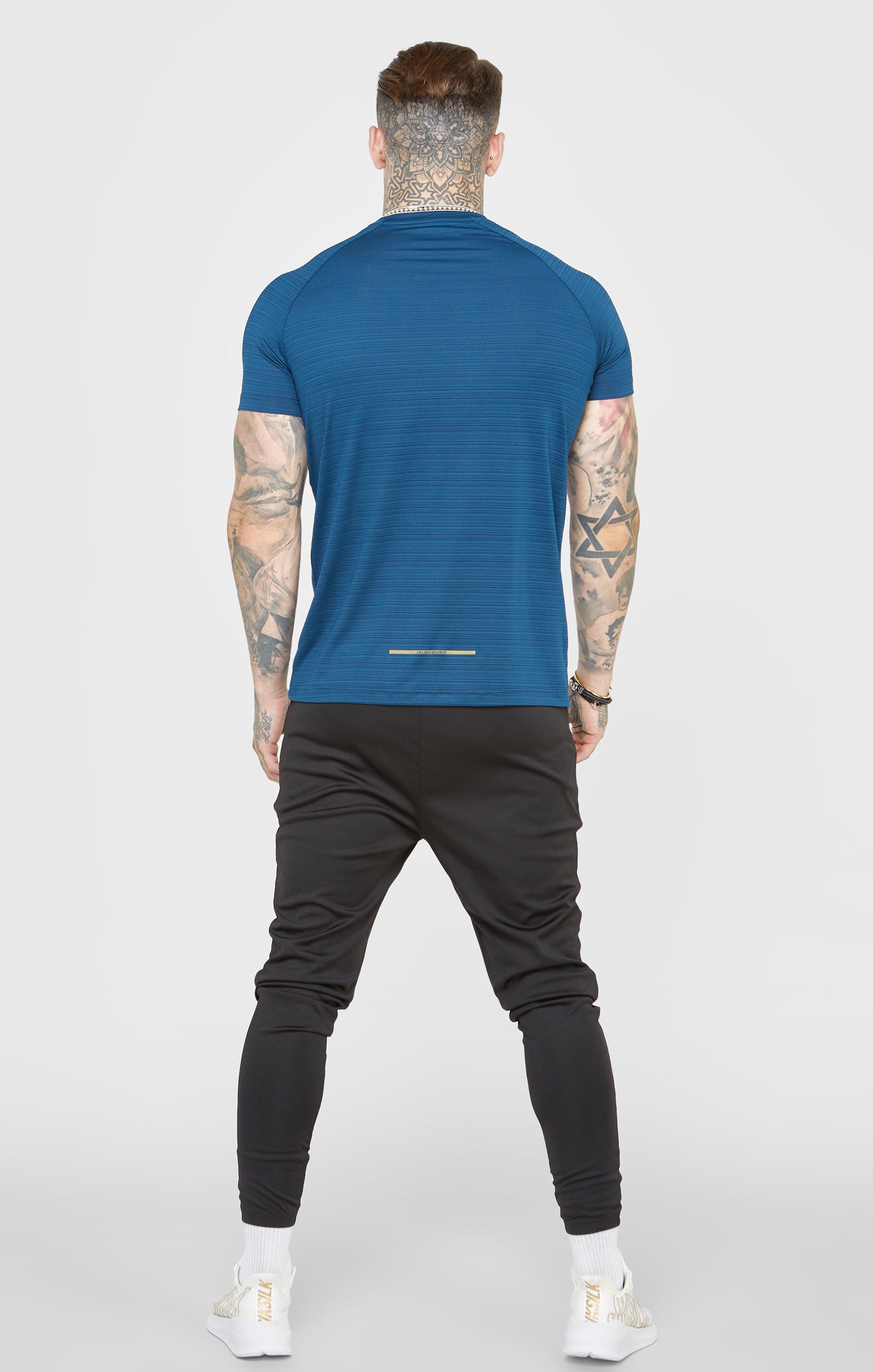 Laad de afbeelding in de Galerij viewer, Teal Sports Textured Look T-Shirt (4)