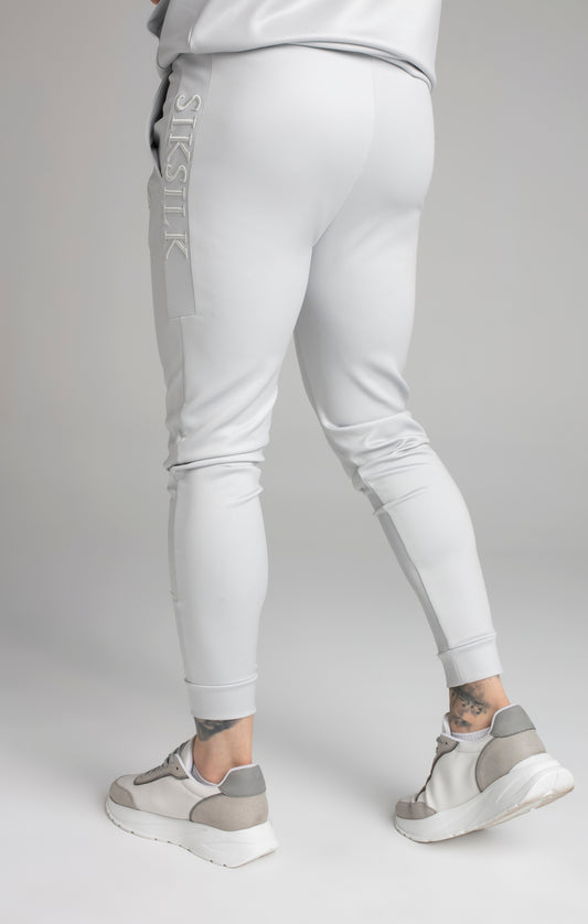 Grey Embroidered Panel Cuffed Pant