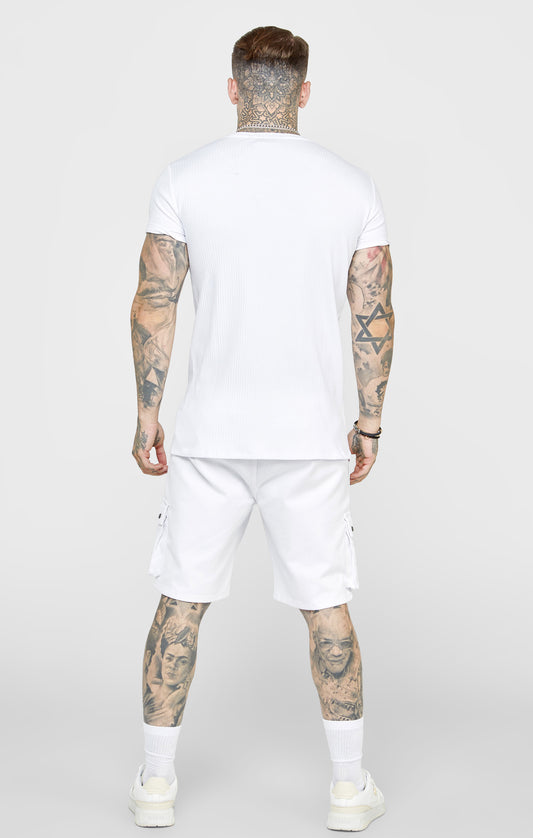 Camiseta de Punto Acanalado Blanco