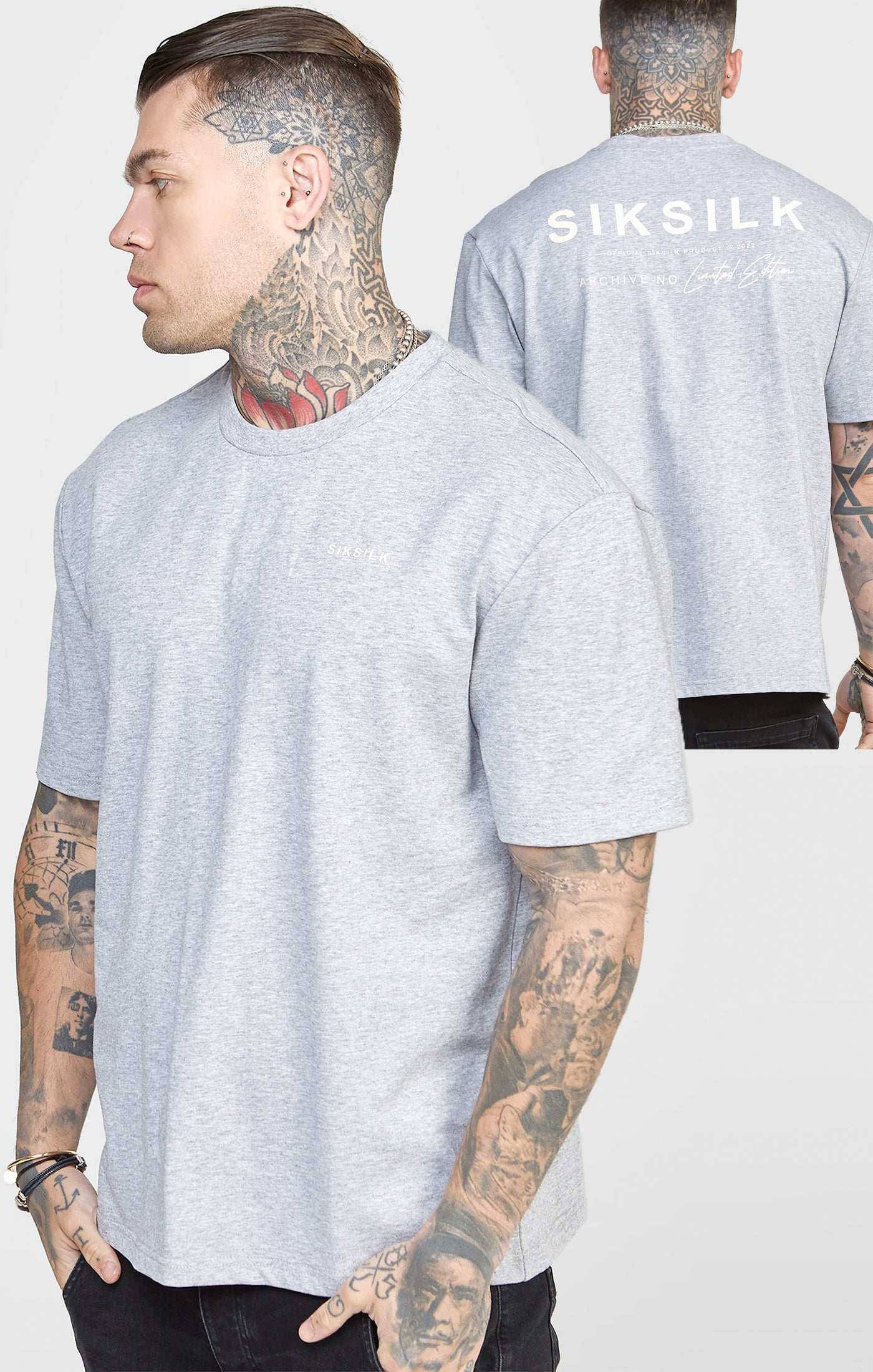 Laad de afbeelding in de Galerij viewer, Grey Oversized Back Logo T-Shirt