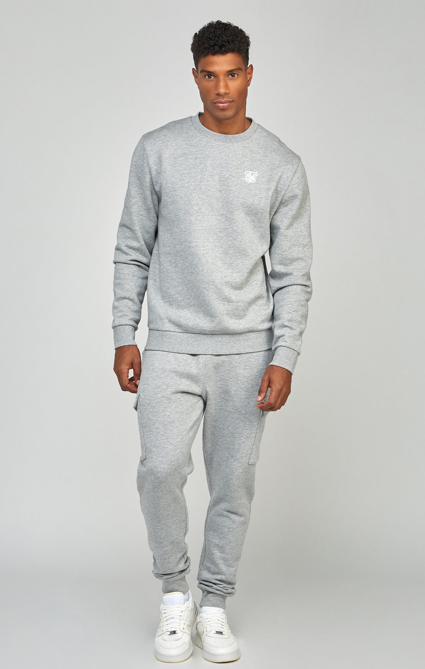 Laad de afbeelding in de Galerij viewer, Grey Marl Essential Sweatshirt (2)