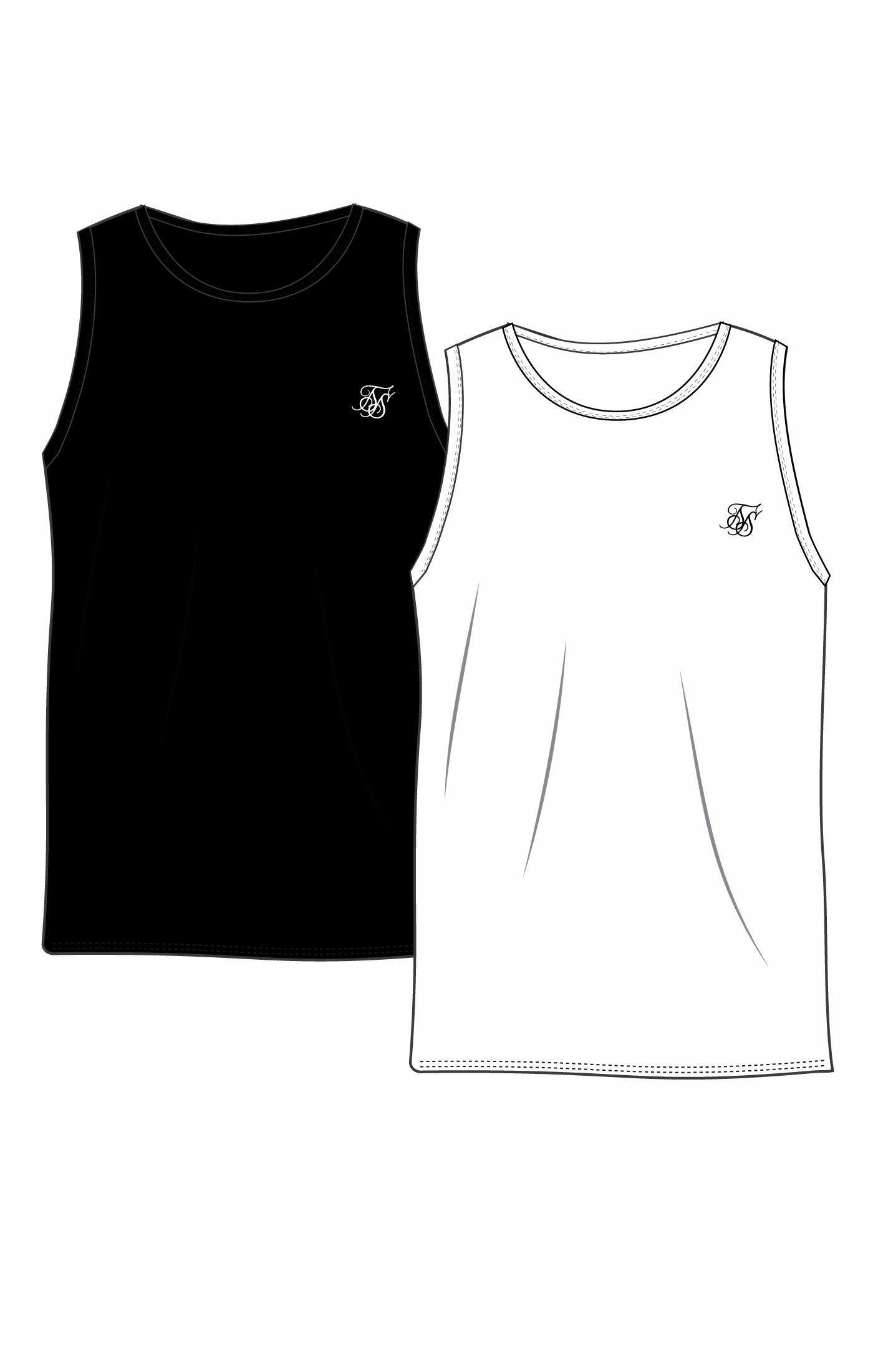 Laad de afbeelding in de Galerij viewer, Pack de 2 Camisetas de Tirantes Muscle Fit Esenciales Blanca y Negra