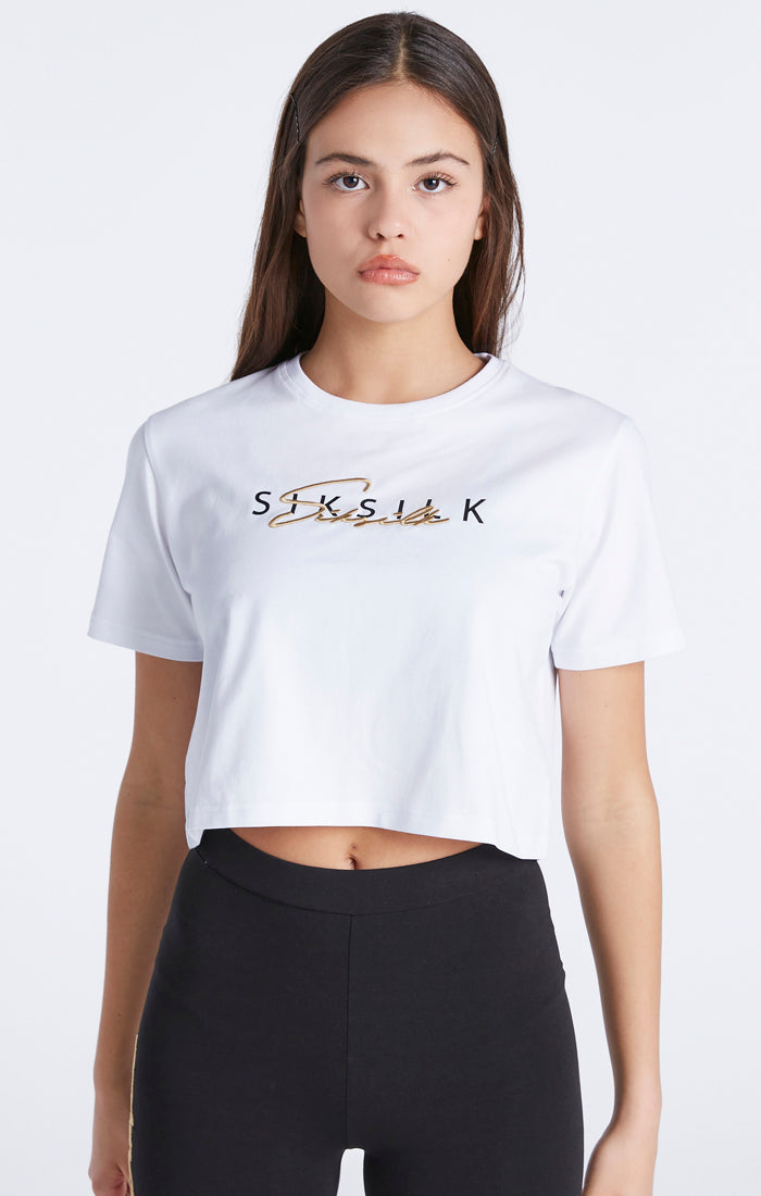 Cargar imagen en el visor de la galería, Camiseta corta SikSilk Signature - Blanco (1)