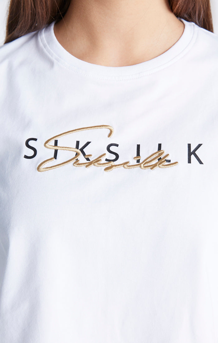 Cargar imagen en el visor de la galería, Camiseta corta SikSilk Signature - Blanco (2)