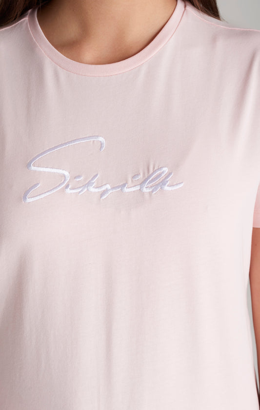 Camiseta boyfriend SikSilk Signature - Rosa