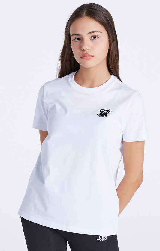 Camiseta Boyfriend Esencial Blanca para Niña
