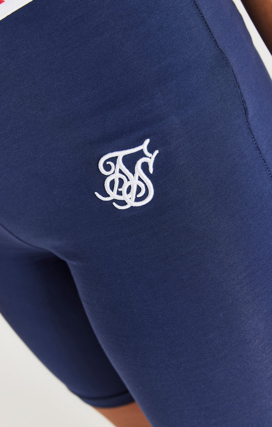 Pantalón Corto Ciclista con Logotipo SikSilk Arcoíris - Azul Marino