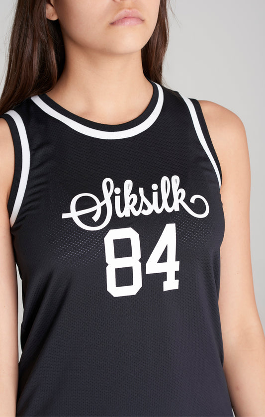 Vestido de baloncesto SikSilk de malla - Negro