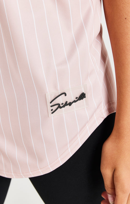 SikSilk Original Baseball Stripe Jersey - Pink