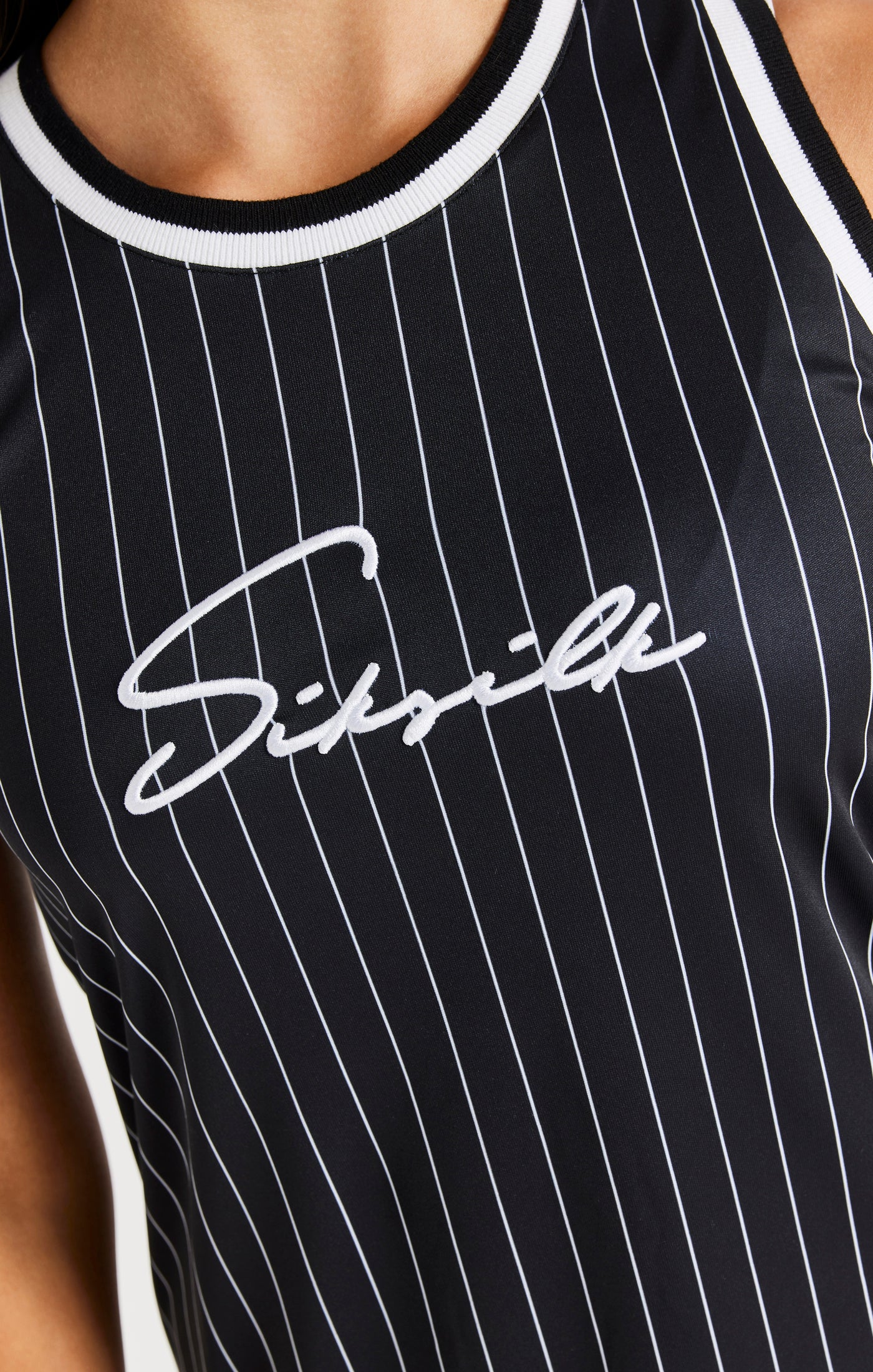 Cargar imagen en el visor de la galería, SikSilk Baseball Stripe Dress - Black (1)