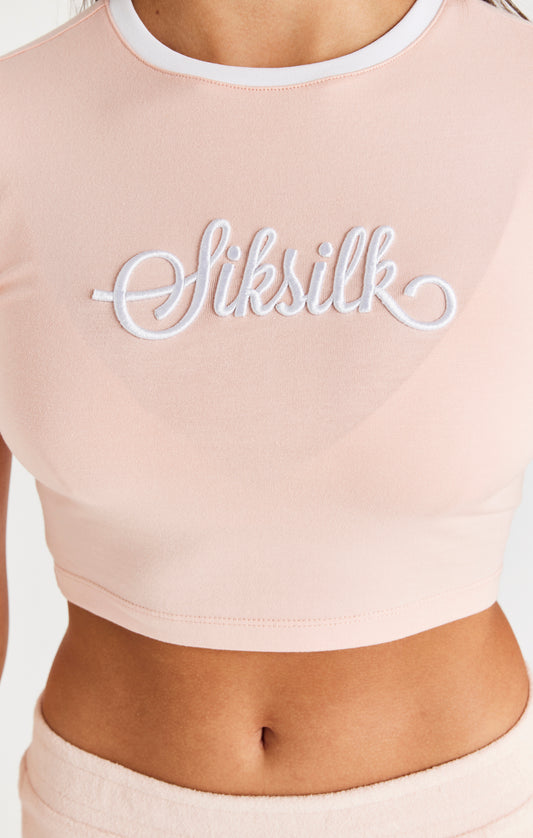 Camiseta corta SikSilk Signature de correr - Rosa