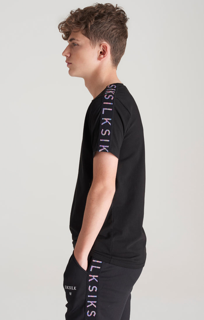Cargar imagen en el visor de la galería, Camiseta SikSilk Medley con cinta - Negro (1)