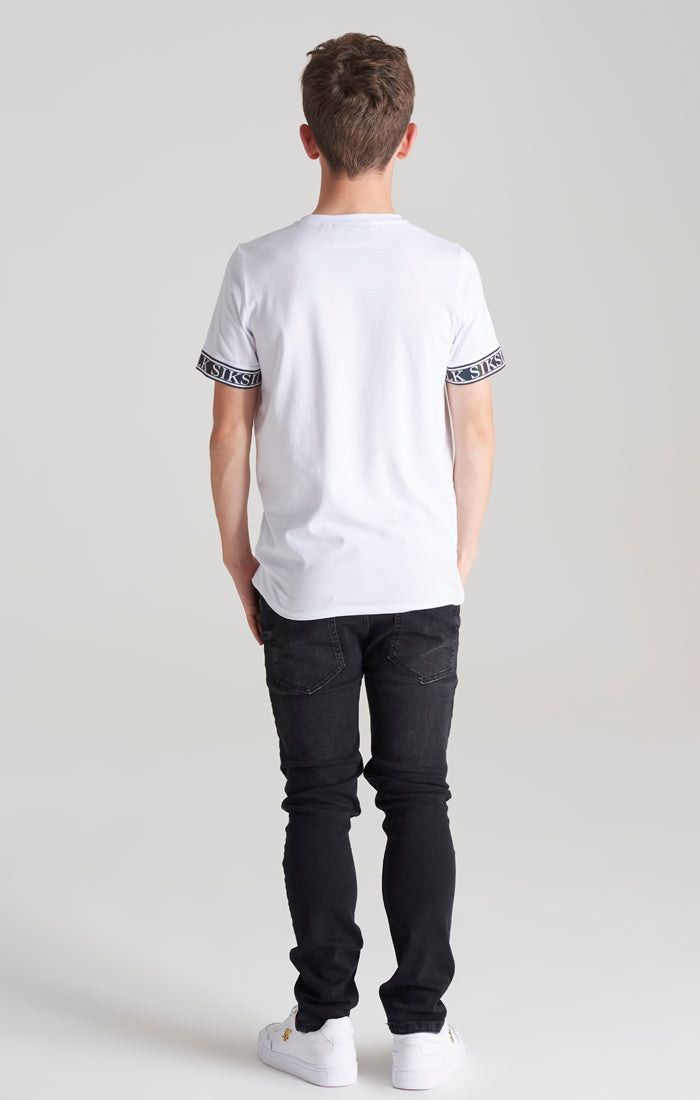 Cargar imagen en el visor de la galería, Boys White Iridescent Taped T-Shirt (4)
