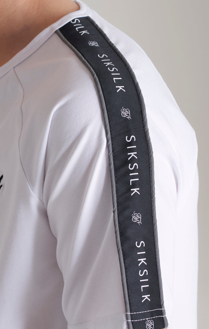 Cargar imagen en el visor de la galería, Camiseta SikSilk Fusion de manga raglán - Blanco (2)