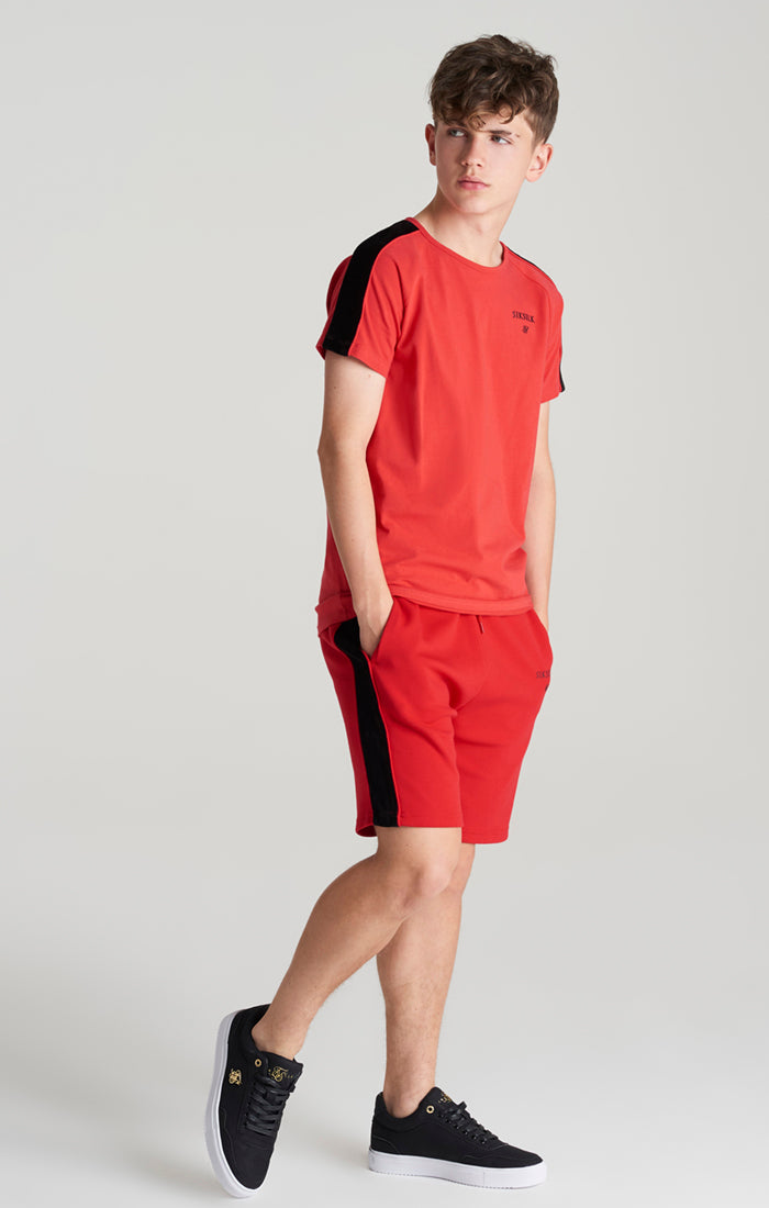 Cargar imagen en el visor de la galería, Boys Red Raglan Panelled T-Shirt (5)