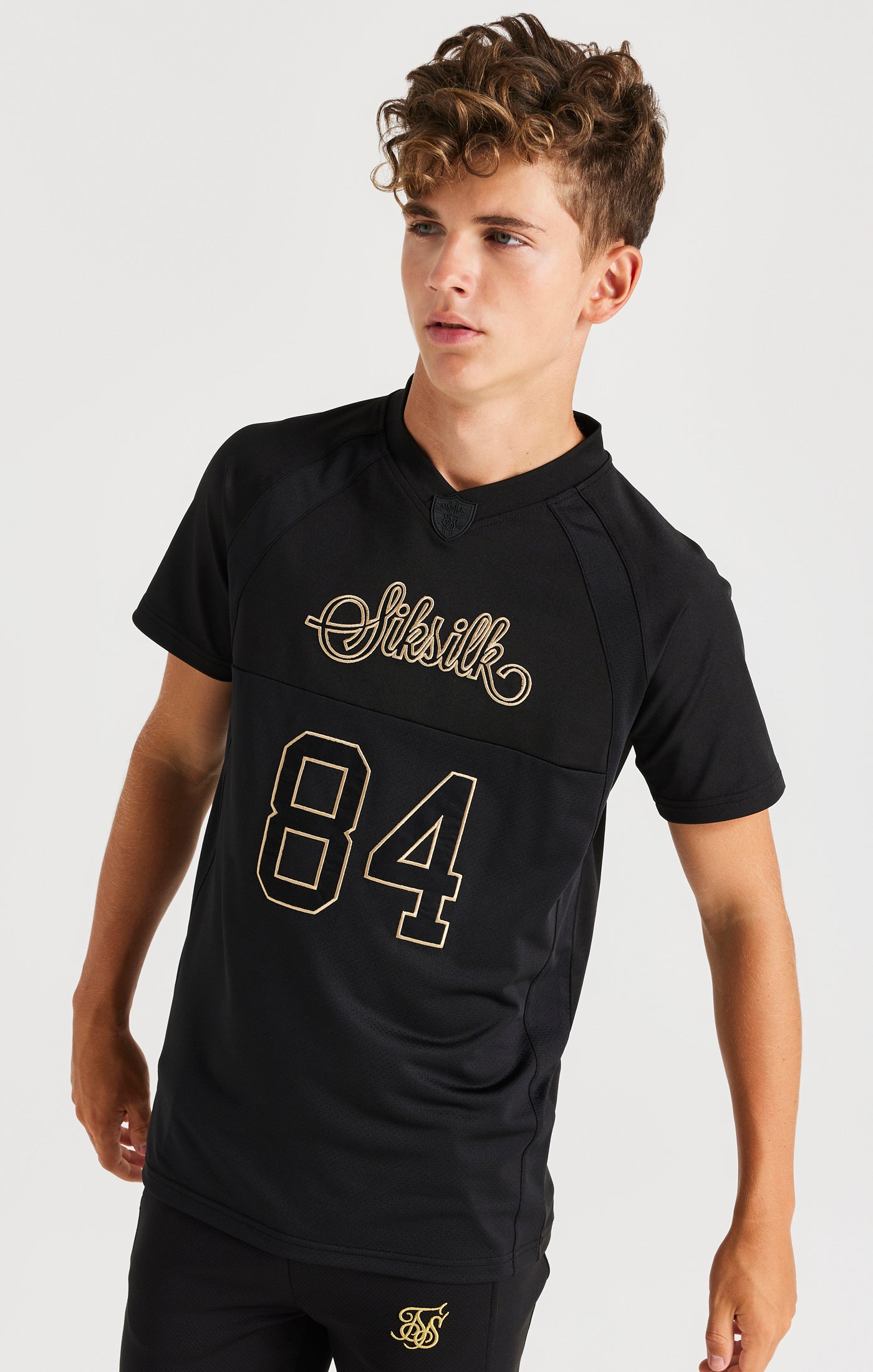 Cargar imagen en el visor de la galería, Boys Black Retro Sports T-Shirt