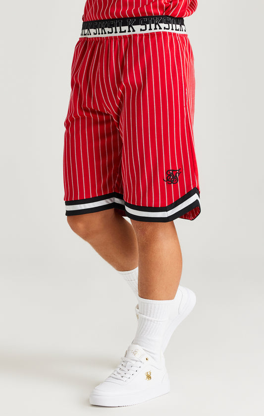 Pantalón Corto de Baloncesto Clásico Retro SikSilk - Rojo