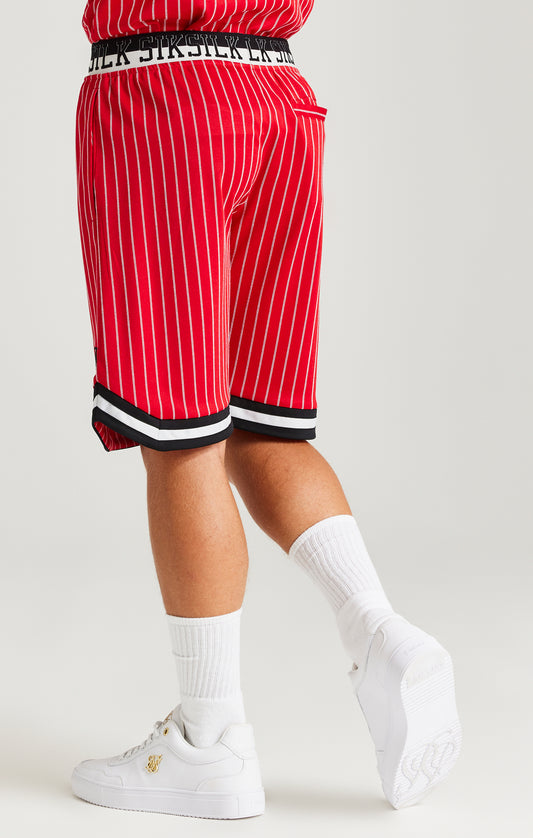 Pantalón Corto de Baloncesto Clásico Retro SikSilk - Rojo
