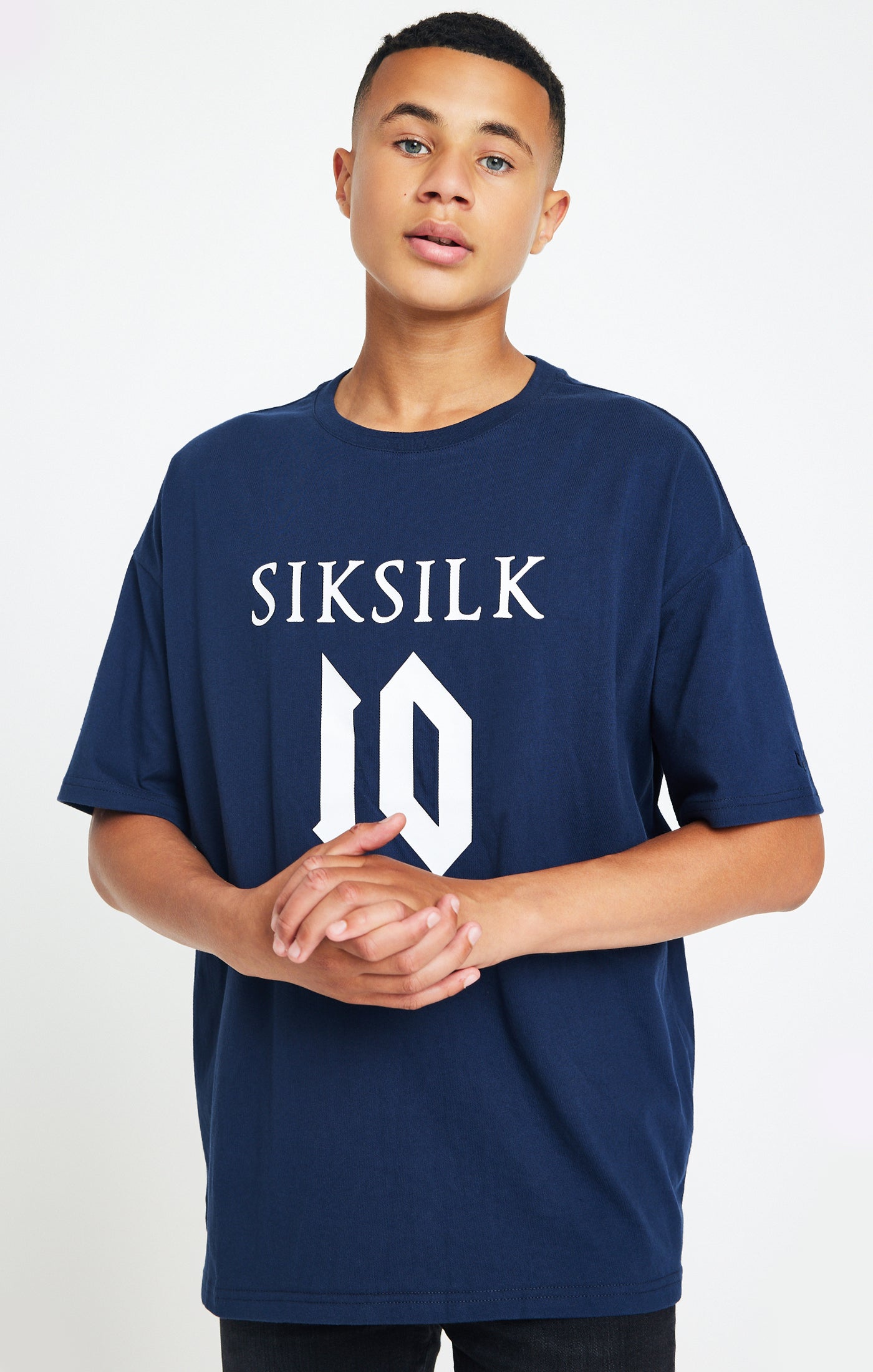 Cargar imagen en el visor de la galería, Camiseta extragrande Messi X SikSilk logo - Azul marino