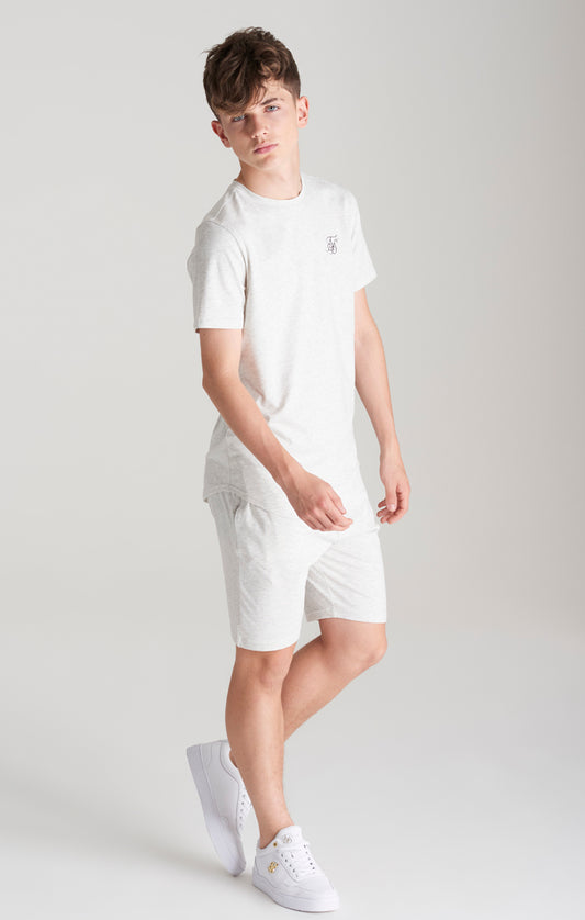 Conjunto SikSilk camiseta y pantalón corto - Blanco jaspeado