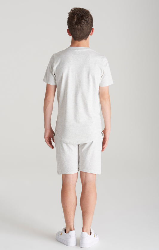 Conjunto SikSilk camiseta y pantalón corto - Blanco jaspeado