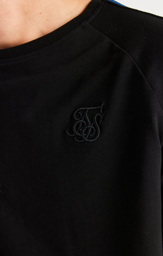 Camiseta SikSilk Iridescent de manga raglán - Negro