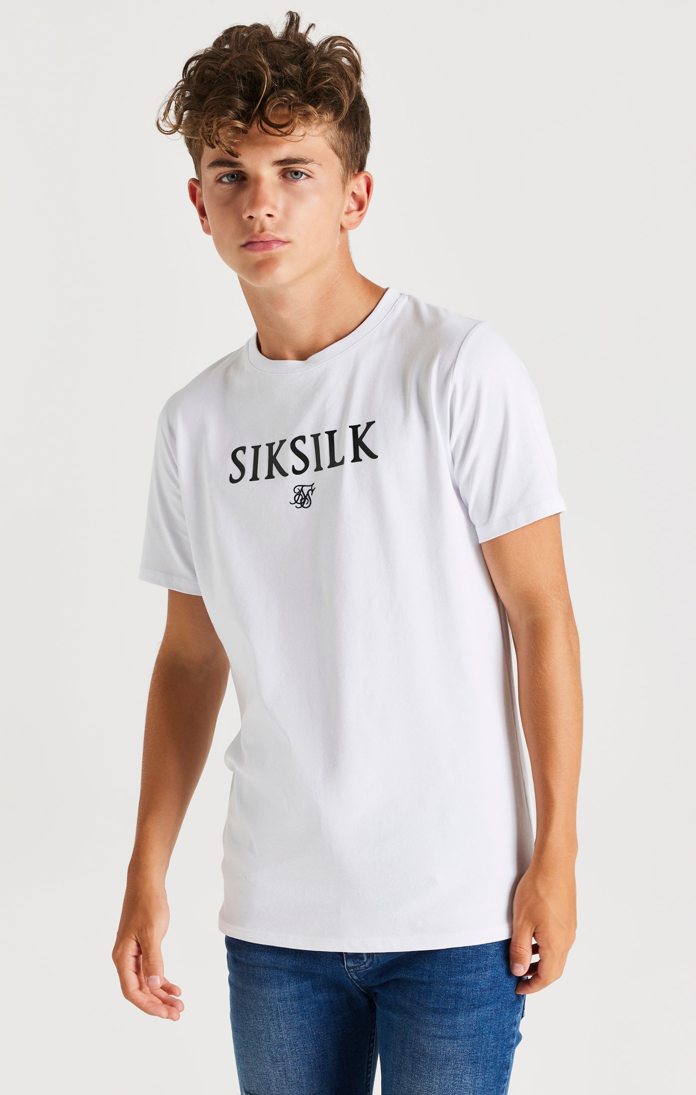 Cargar imagen en el visor de la galería, Camiseta SikSilk con la marca - Blanco
