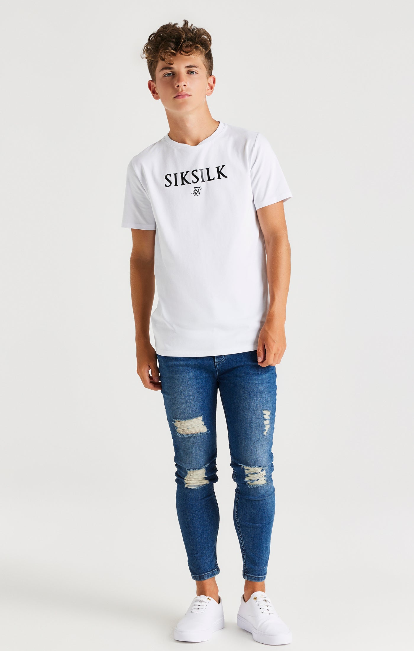 Cargar imagen en el visor de la galería, Camiseta SikSilk con la marca - Blanco (2)