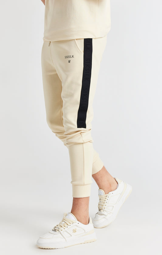 Boys Beige Taped Jogger