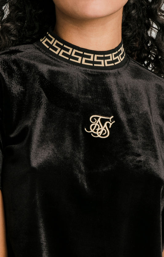 Camiseta Corta de Terciopelo Negra