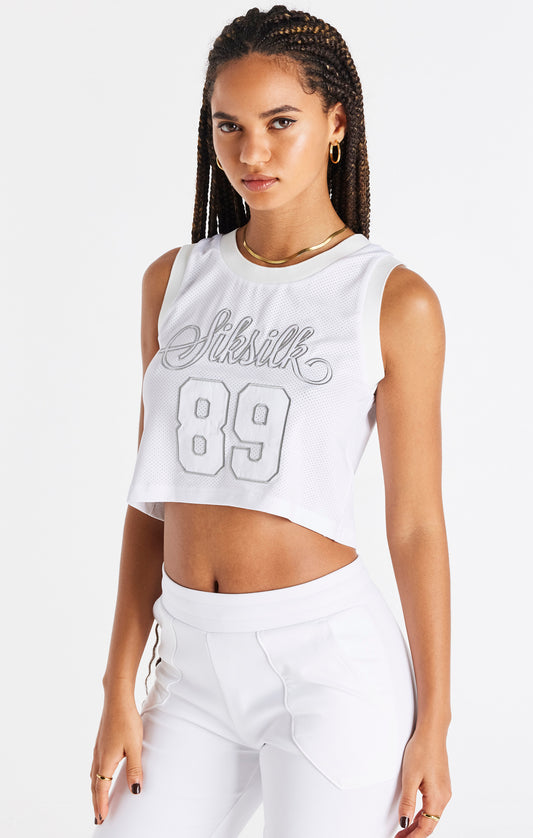 Camiseta de Tirantes de Baloncesto SikSilk - Blanca