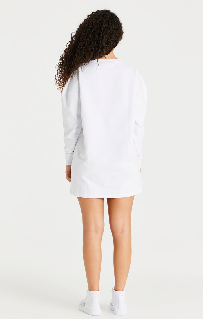 Cargar imagen en el visor de la galería, Vestido jersey SikSilk Essential - Blanco (6)