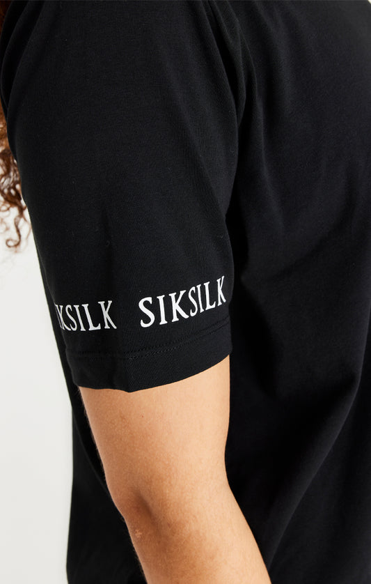 Camiseta holgada SikSilk Lyra - Negro