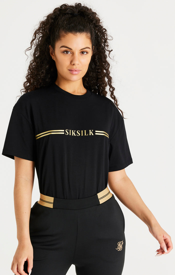 Cargar imagen en el visor de la galería, Camiseta cuadrada SikSilk Supremacy - Negro (1)