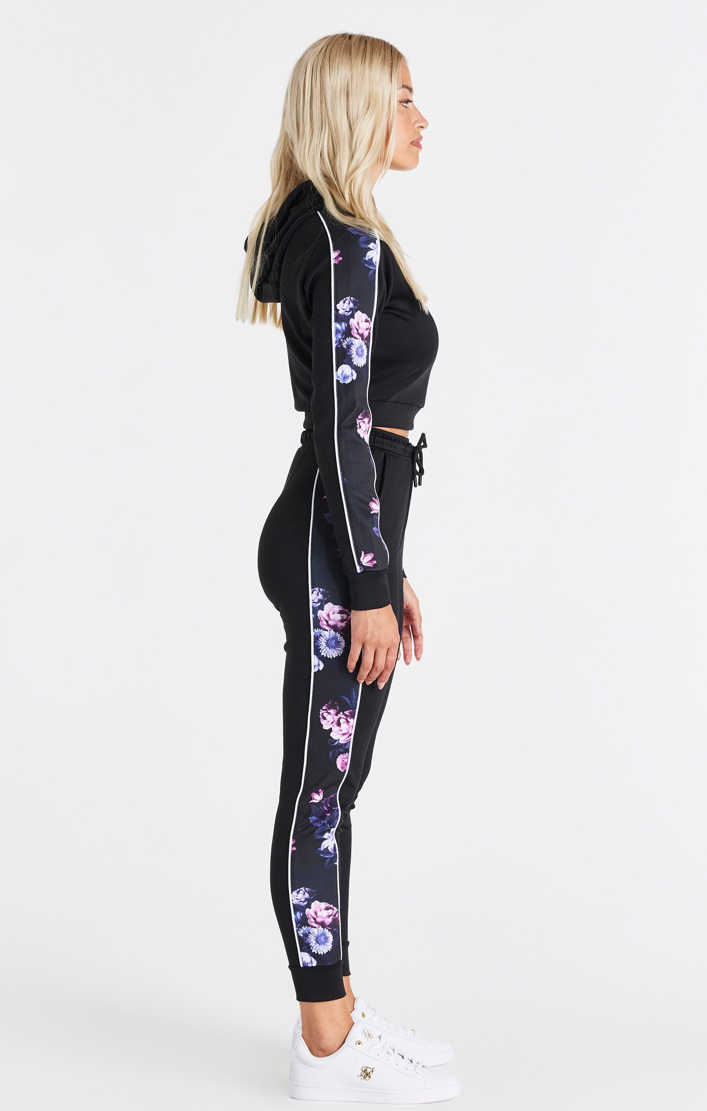 Cargar imagen en el visor de la galería, SikSilk Floral Luxe Track Pants - Black (5)